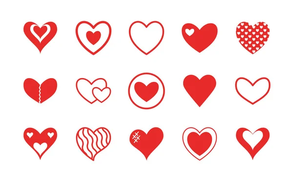 Design de vetor ícone de estilo plano de corações —  Vetores de Stock