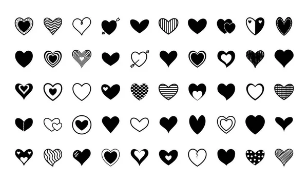 Corazones silueta estilo icono vector diseño — Archivo Imágenes Vectoriales