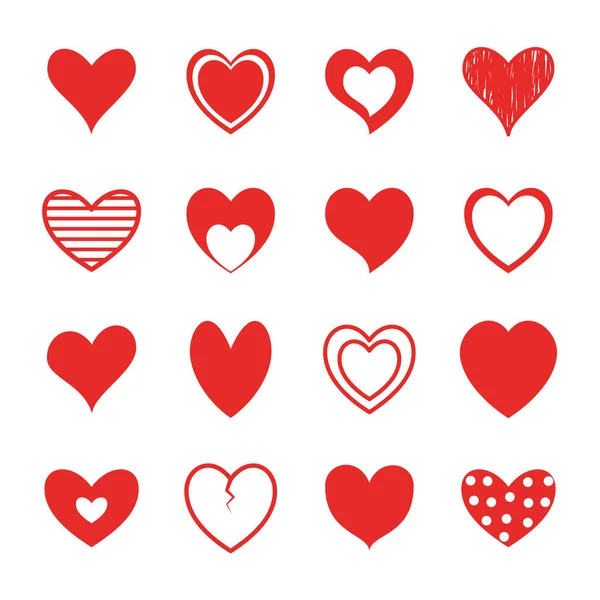 Design de vetor ícone de estilo plano de corações — Vetor de Stock