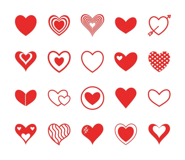Hearts düz biçim ikon vektör tasarımı — Stok Vektör