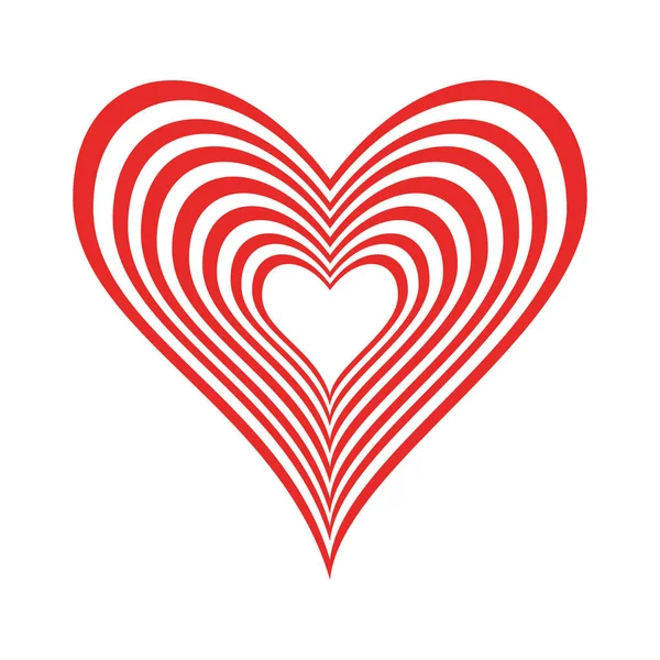 Corazones dentro de corazón plano icono de estilo diseño de vectores — Archivo Imágenes Vectoriales