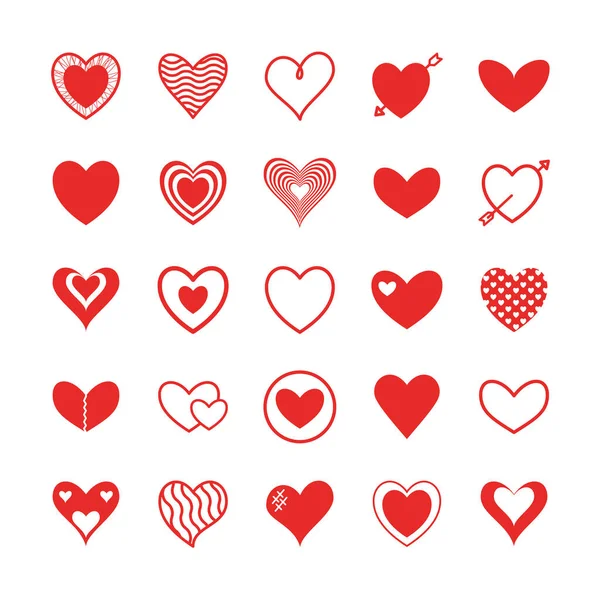 Design de vetor ícone de estilo plano de corações — Vetor de Stock