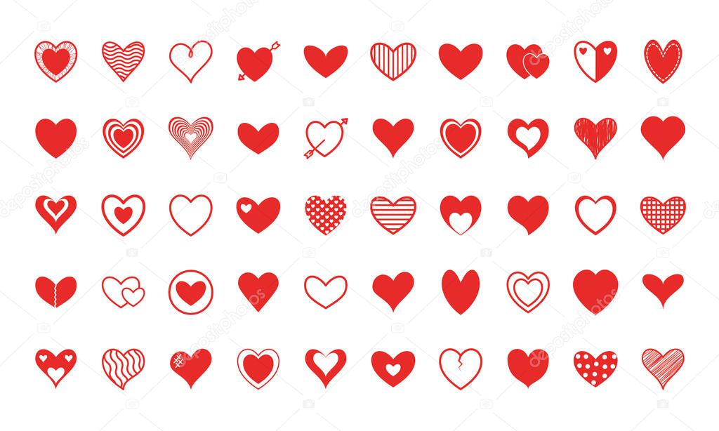 Hearts flat style icon vector design