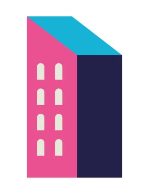 Pembe şehir inşa vektör tasarımı