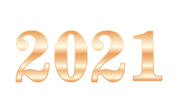 2021 goud aantal gelukkig nieuwjaar vector ontwerp — Stockvector