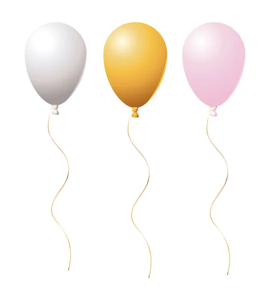 Izolowane balony ikony wektor projekt — Wektor stockowy