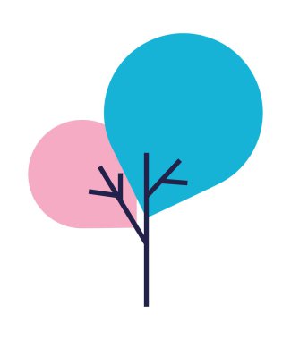 İzole edilmiş mavi ağaç vektör tasarımı