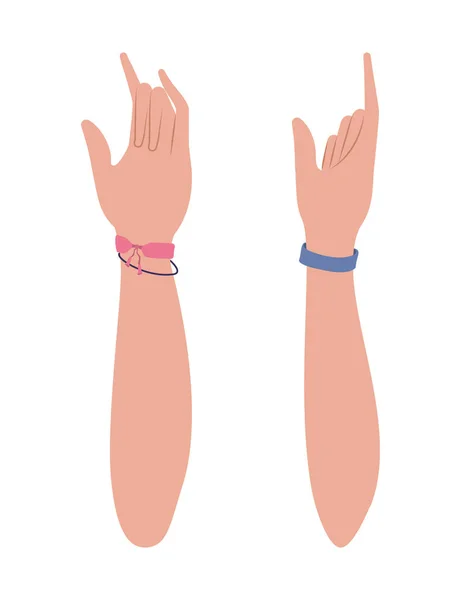 Semn de rocă cu design vectorial mâini — Vector de stoc