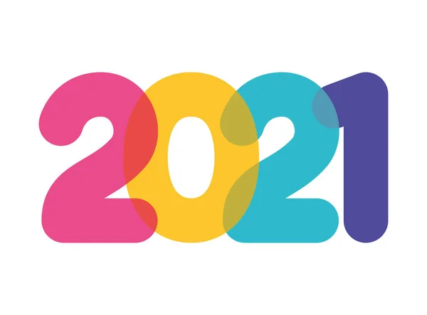 2021 년 행복 한 새해 벡터 설계 — 스톡 벡터