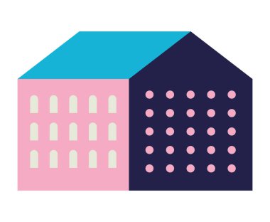 Pembe şehir inşa vektör tasarımı