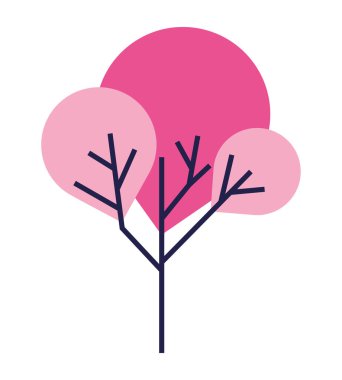 İzole edilmiş pembe ağaç vektör tasarımı