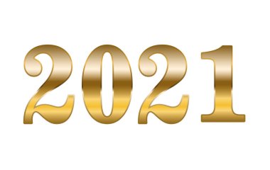 Mutlu yeni yıl vektör tasarımının 2021 altın sayısı