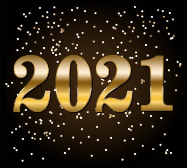 Yeni yıl konfetiyle birlikte 2021 altın sayı.