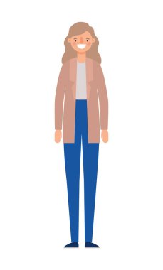 Avatar kadın çizgi film gülen vektör tasarımı