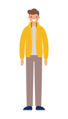 Avatar Adam çizgi film gülümseyen vektör tasarımı