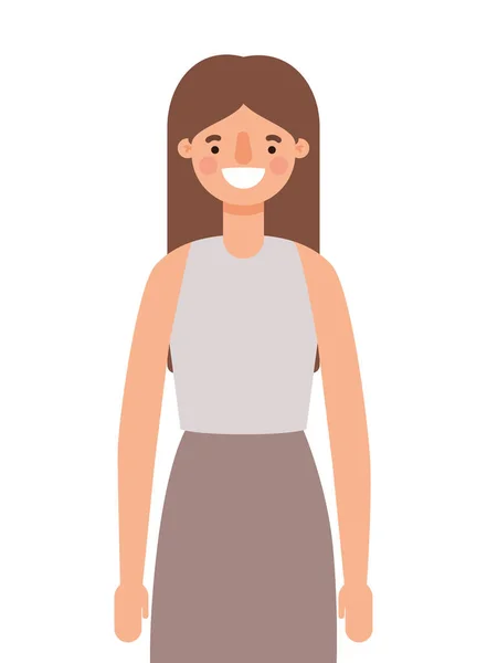 Аватар жінка мультфільм усміхнений векторний дизайн — стоковий вектор