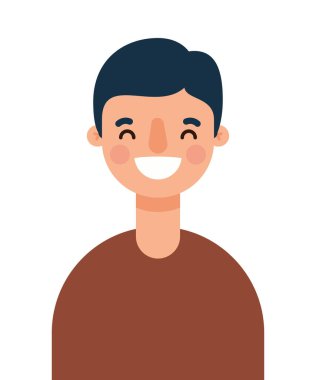 Avatar Adam çizgi film gülümseyen vektör tasarımı