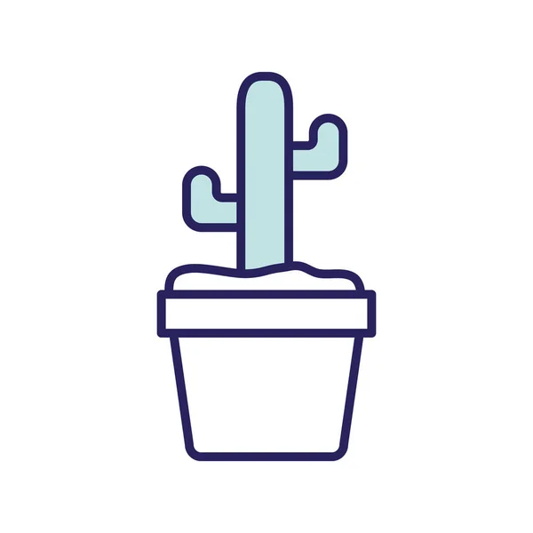 Kaktus växt linje och fyll stil ikon vektor design — Stock vektor