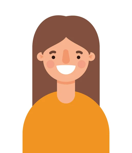 Avatar kvinna tecknad leende vektor design — Stock vektor