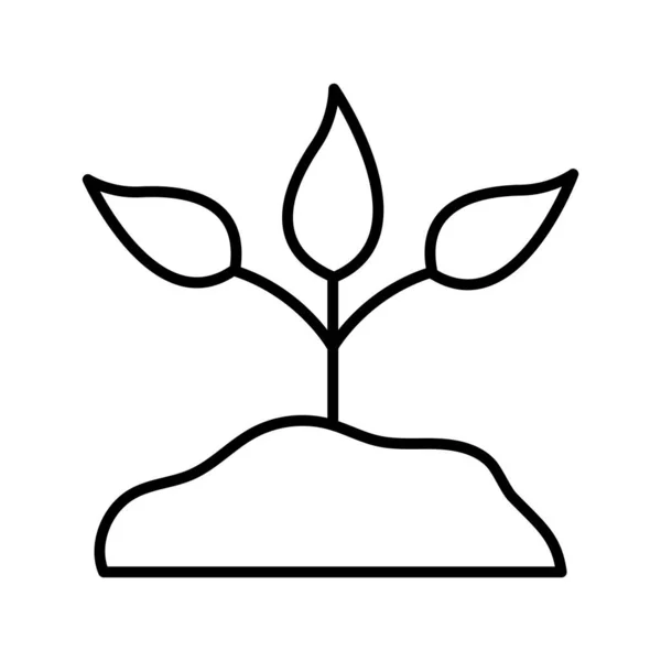 Φυτό σε γήινη γραμμή στυλ εικονίδιο διανυσματικό σχεδιασμό — Διανυσματικό Αρχείο