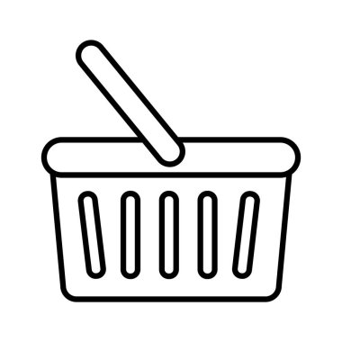 Alışveriş sepeti tarzı simge vektör tasarımı