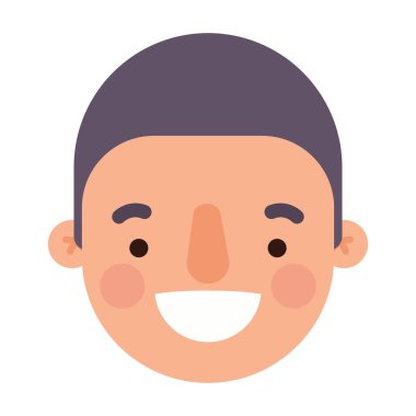 baş adam çizgi film gülümseyen vektör tasarımı