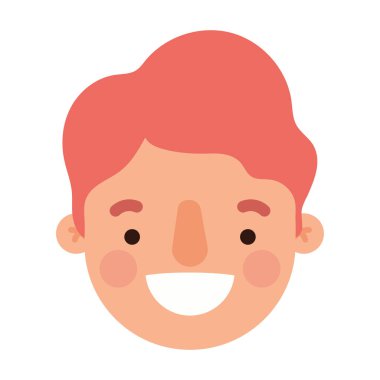 baş adam çizgi film gülümseyen vektör tasarımı