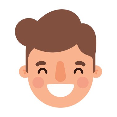 baş adam çizgi film gülümseyen vektör tasarımı