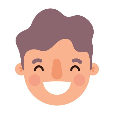 baş adam çizgi film gülümseyen vektör tasarımı