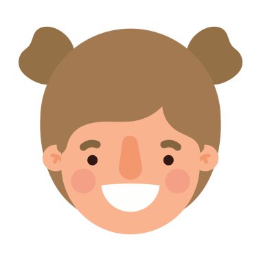 baş kadın çizgi film gülümseyen vektör tasarımı