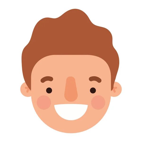 Cabeza hombre dibujos animados sonriendo diseño de vectores — Vector de stock