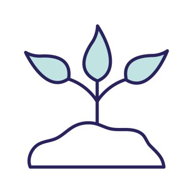 Dünya çizgisindeki bitki ve biçim ikonu vektör tasarımını doldur