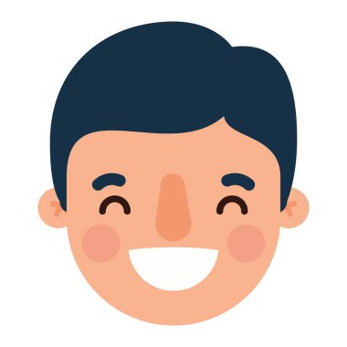 baş adam çizgi film gülümseyen vektör tasarımı