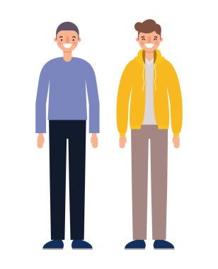 Erkekler, gülümseyen vektör tasarımı karikatürlerini avatarlar