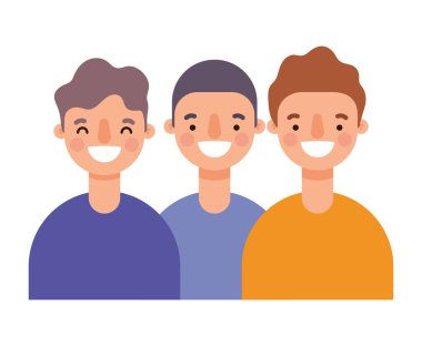 Erkekler, gülümseyen vektör tasarımı karikatürlerini avatarlar