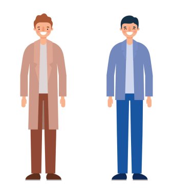 Erkekler, gülümseyen vektör tasarımı karikatürlerini avatarlar