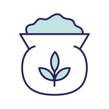 tohum torba hattı ve biçim ikonu vektör tasarımını doldur