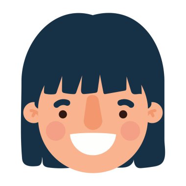 baş kadın çizgi film gülümseyen vektör tasarımı