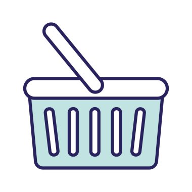 Alışveriş sepeti çizgisi ve biçim ikonu vektör tasarımını doldur