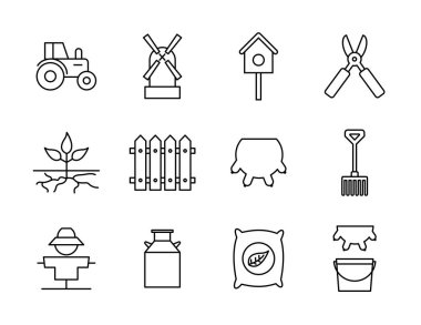 Çiftlik satırı biçim vektör tasarımı