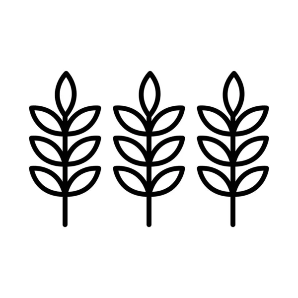 Espigas de trigo línea estilo icono vector de diseño — Vector de stock