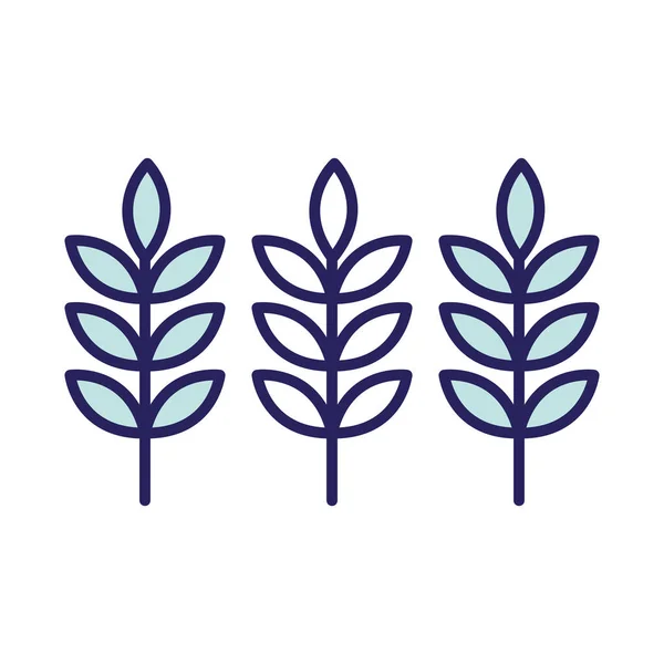 Линия ушей пшеницы и дизайн иконки стиля заливки — стоковый вектор