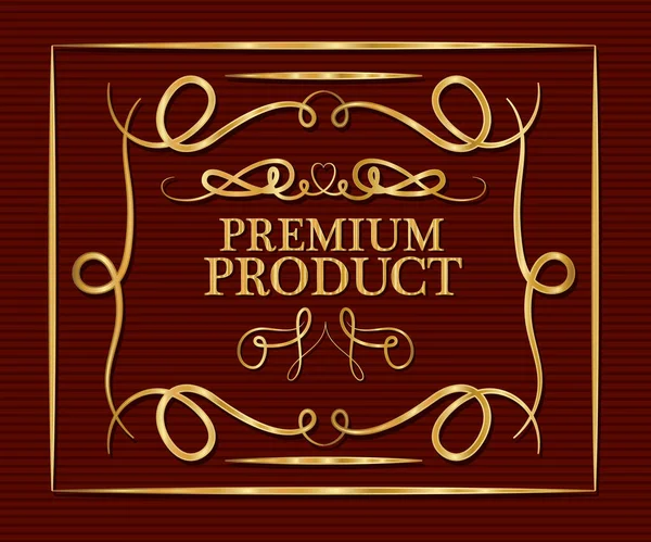 Premium-Produkt mit goldenem Ornament-Rahmenvektor-Design — Stockvektor