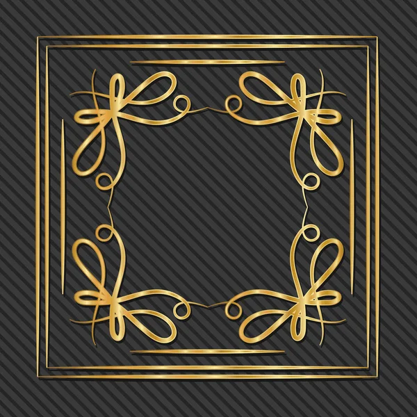 Moldura de ouro art deco com ornamento em fundo cinza design vetorial —  Vetores de Stock