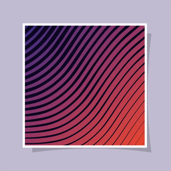 Purple orange gradient and striped background frame vector design — Stock Vector