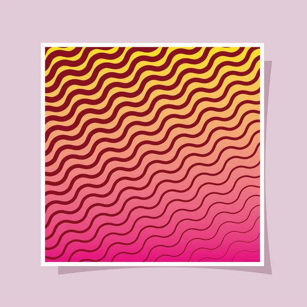 Yellow pink gradient and striped background frame vector design — Stock Vector