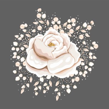 beyaz gül çiçek boyama vektör tasarımı