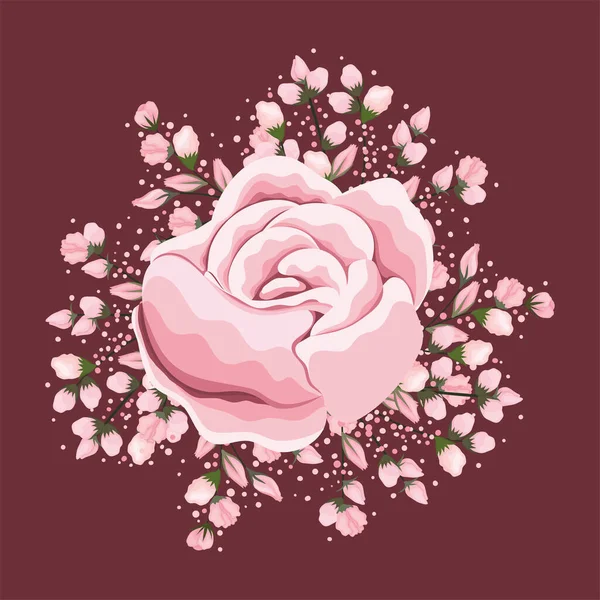 Blanc rose fleur peinture vectoriel design — Image vectorielle