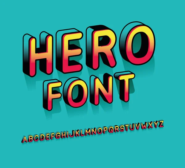 Hero font and alphabet vector design — Stock Vector