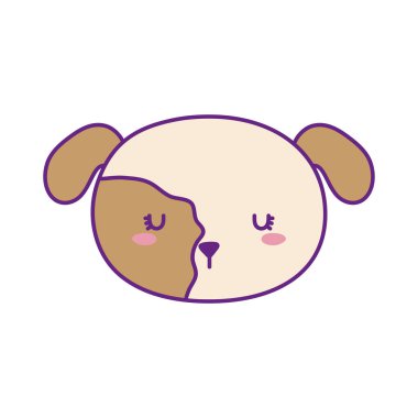 köpek maskotu yüz çizgisi ve biçim ikonu vektör tasarımı